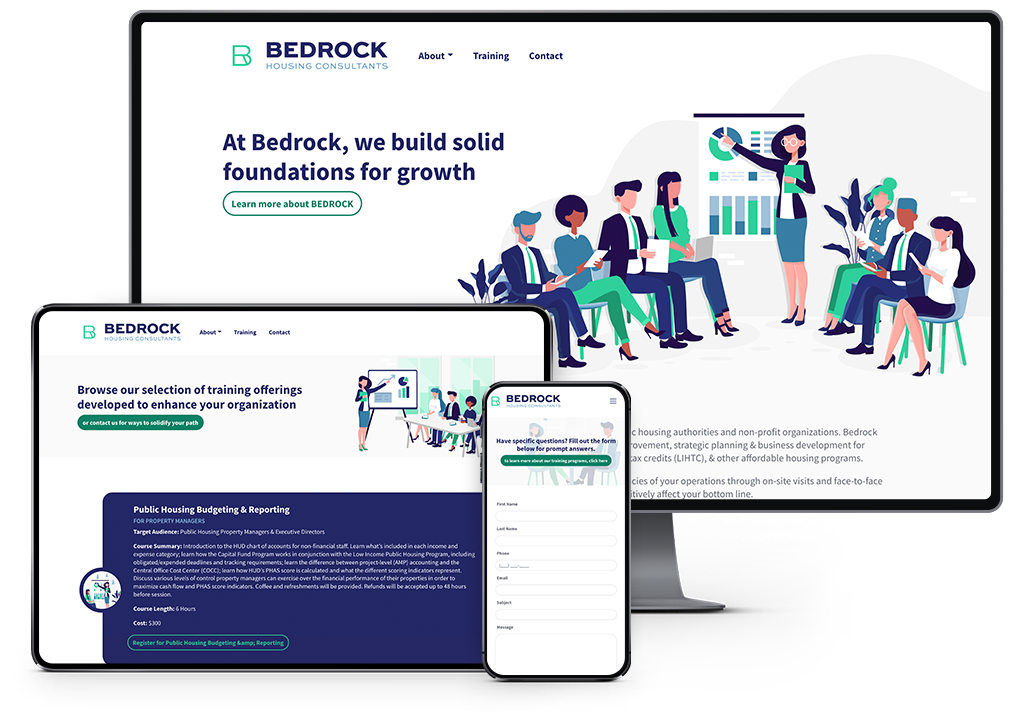 Bedrock Housing Consultants Website responsive showcase