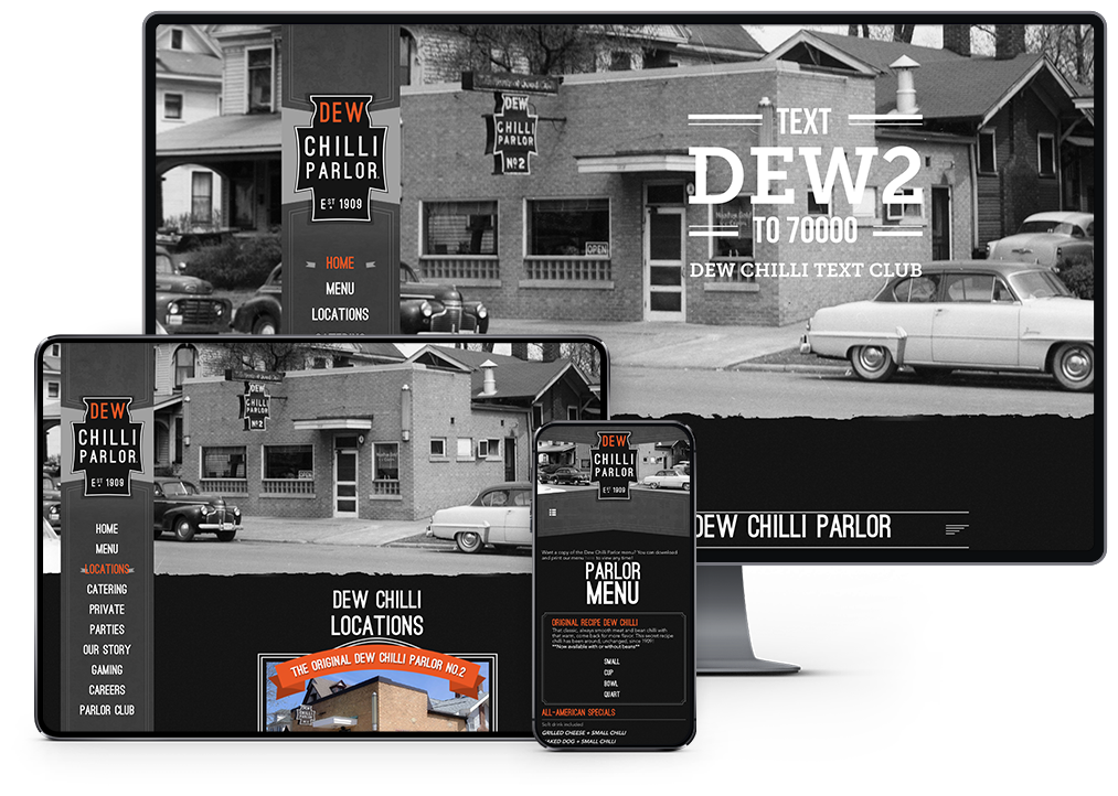 Dew Chilli Parlor Website responsive showcase