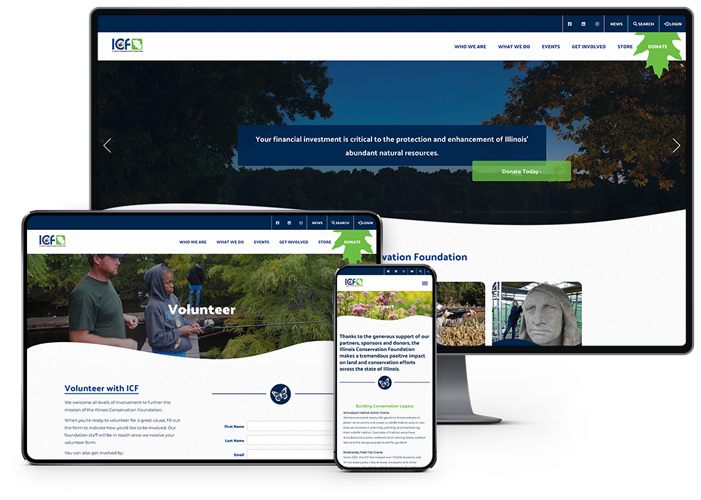 Illinois Conservation Foundation Website responsive showcase