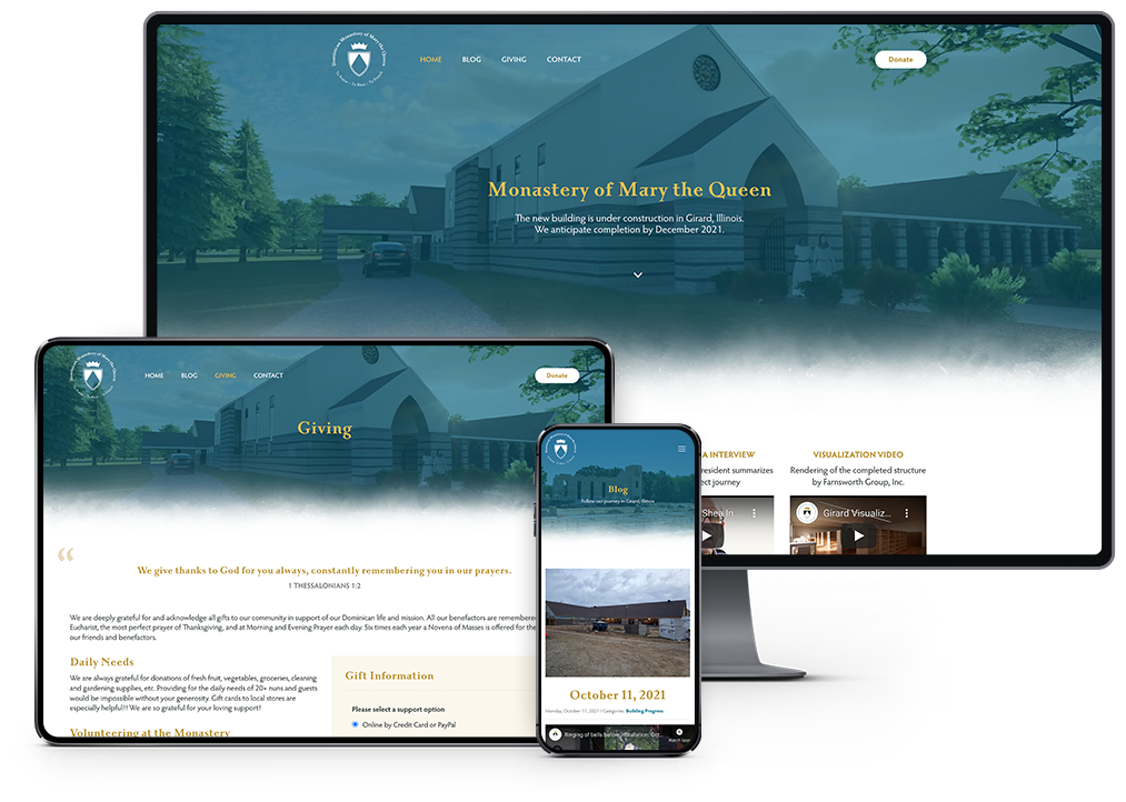 Dominican Monastery of Mary the Queen Website responsive showcase