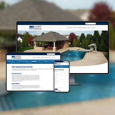 lambert custom pools responsive web design display