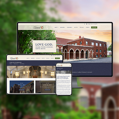 laurel united methodist church responsive web design display
