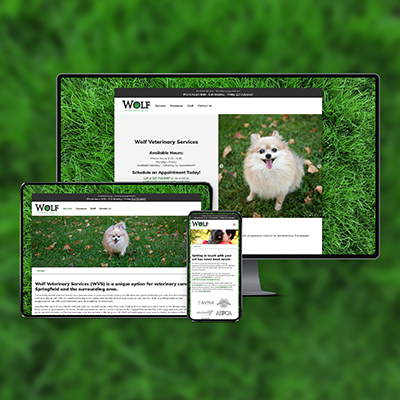 wolf veterinary services responsive web design display